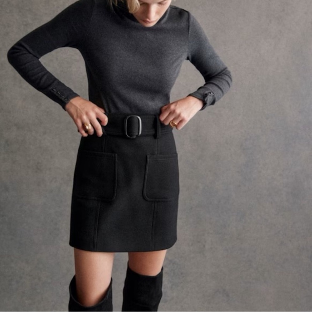 Sezane Gillie Skirt Black - Size 12